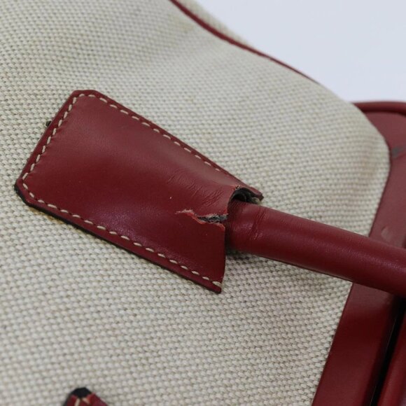 PRADA Hand Bag Canvas Beige Auth 71304 - Picture 11 of 16